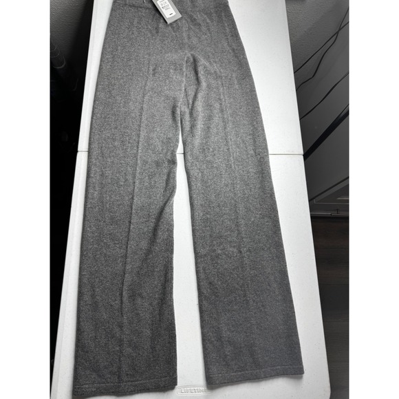 Neiman Marcus Pants - Neiman Marcus Cashmere Pants Gray Wide Leg Knit Lounge Trousers Small NEW
